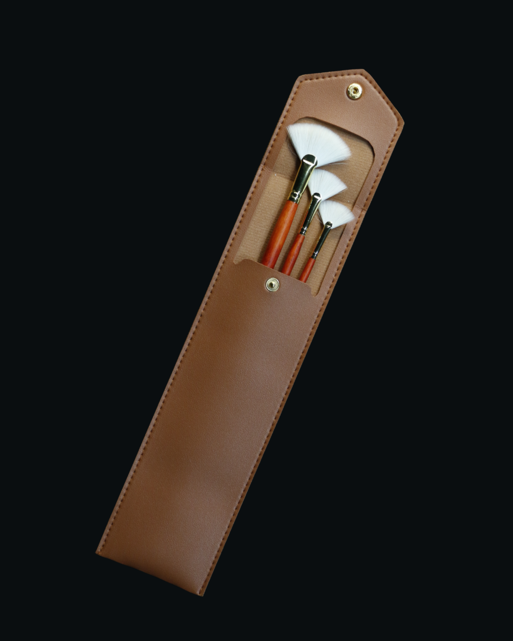TerraCraft - Wool Brush Fan Set with Leather Case