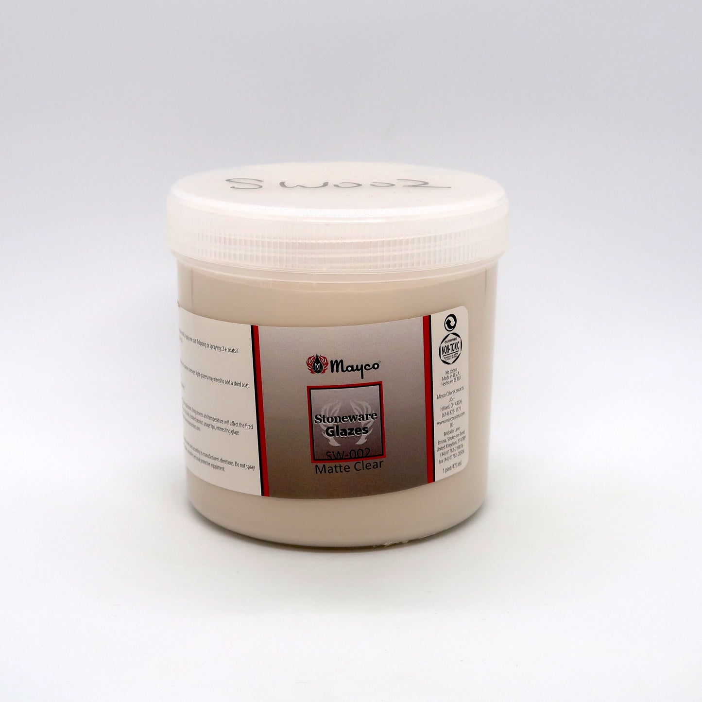 MAYCO Stoneware Clear Glaze - SW-002 Matte Clear - 霧面透明釉 (16oz)