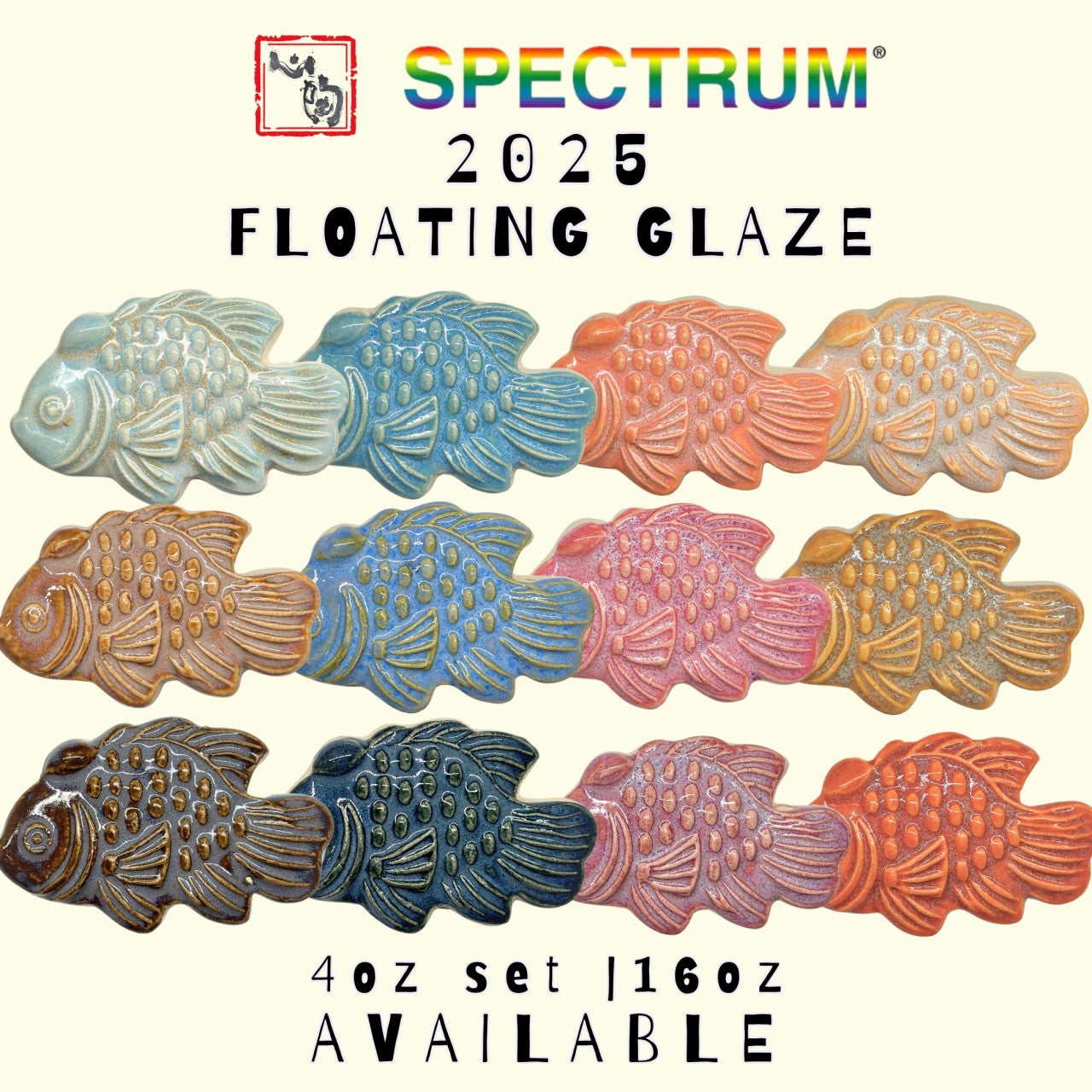 SPECTRUM 2025 FLOATING Glaze - 12 colours 4oz set