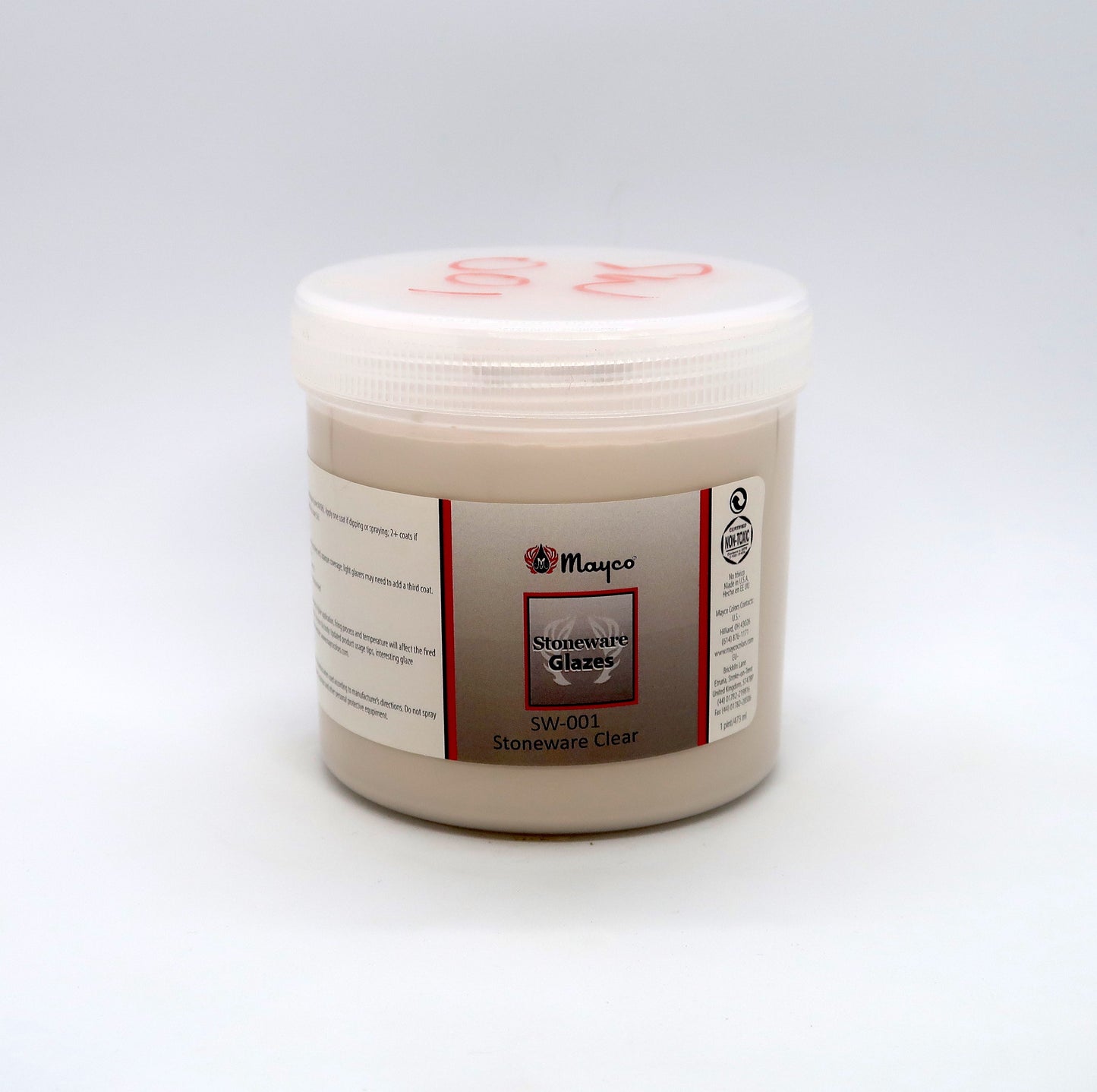 MAYCO Stoneware Clear Glaze - SW-001 Stoneware Clear - 亮面透明釉 (16oz)