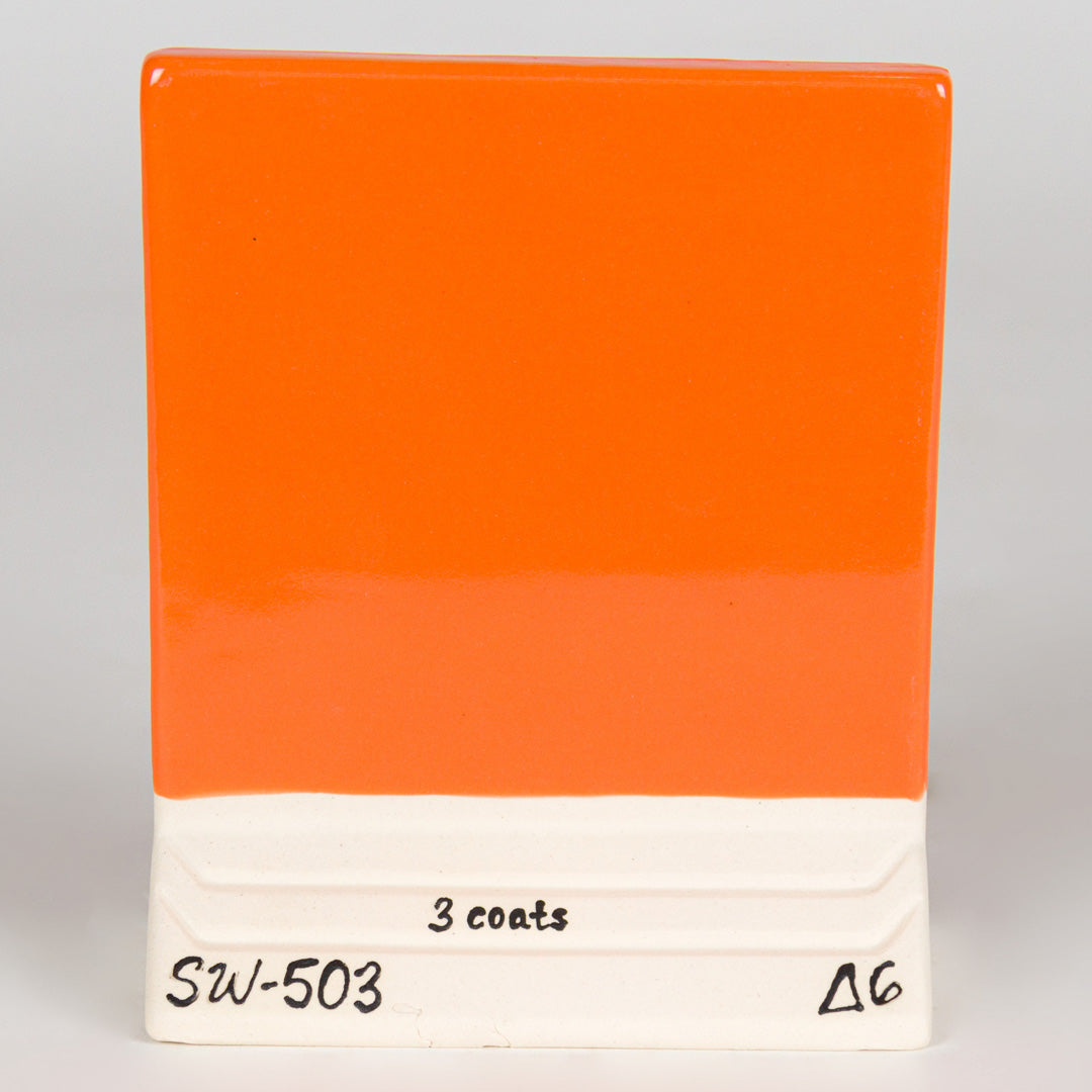 MAYCO Stoneware Gloss Glaze - SW-503 Orange Gloss - 亮澤橙 (16oz)